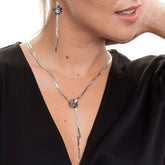SILVER AND RUTHENIUM SLIDING NECKLACE