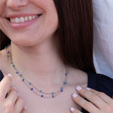 SILVER AND BLUE STONES NECKLACE