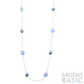 COLLAR LARGO COLORS PLATA Y CRISTAL AZUL