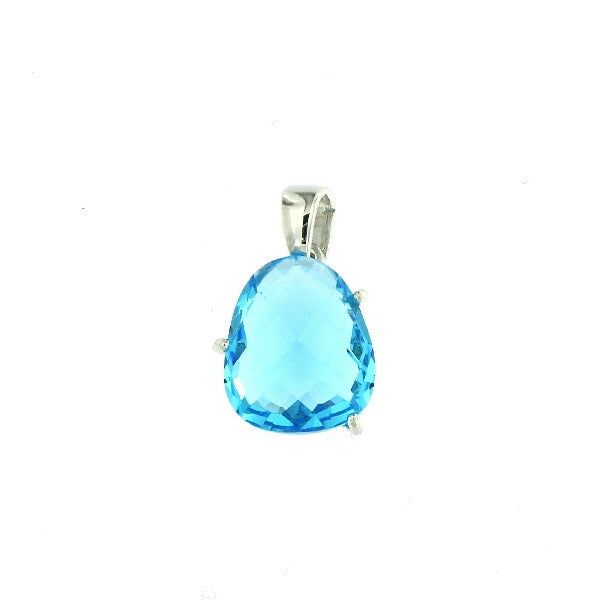 COLGANTE CAPRI PLATA Y CRISTAL AZUL TURQUESA
