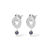 SILVER CIRCLES EARRINGS WITH IOLITE