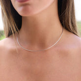 RHODIUM-PLATED SILVER OMEGA CHAIN WITH EXTENSION