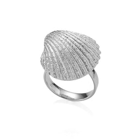 SILVER SHELL OPEN RING