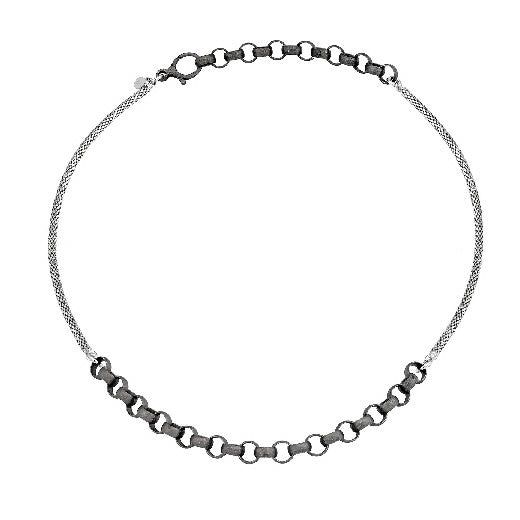 SILVER NECKLACE AND RUTHENIUM LINKS
