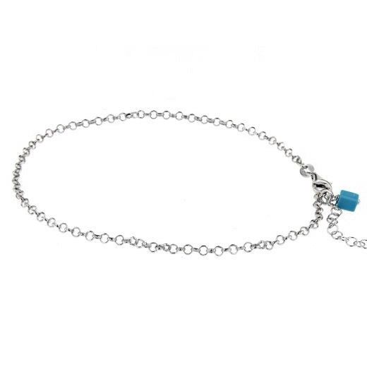 SILVER ANKLET WITH TURQUOISE