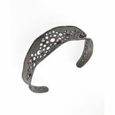 BRACELET RIGIDE NOIR RHODIUM ET ZIRCONE