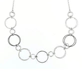 TWO-TONE SILVER HOOP NECKLACE