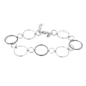 BICOLOR BRACELET WITH SILVER RINGS