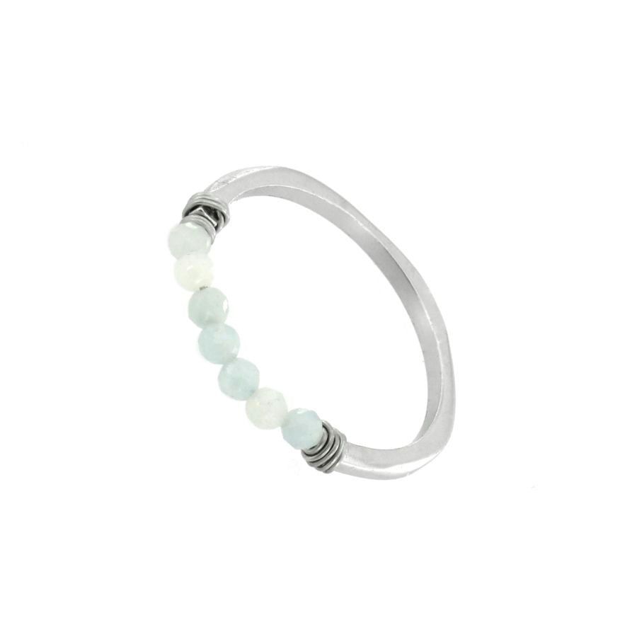 AMAZONITE AND SILVER RING