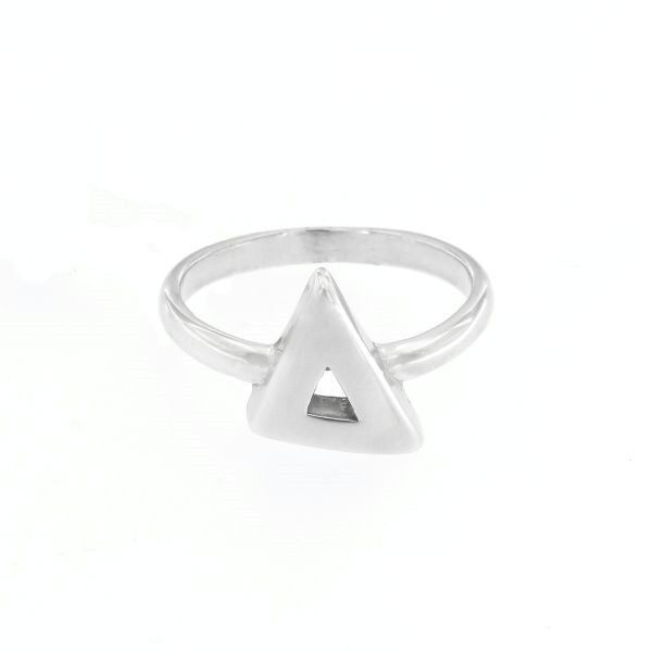 UNEQUAL TRIANGLE SILVER RING
