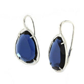 PENDIENTE GANCHO ZINNIA OVAL AZUL