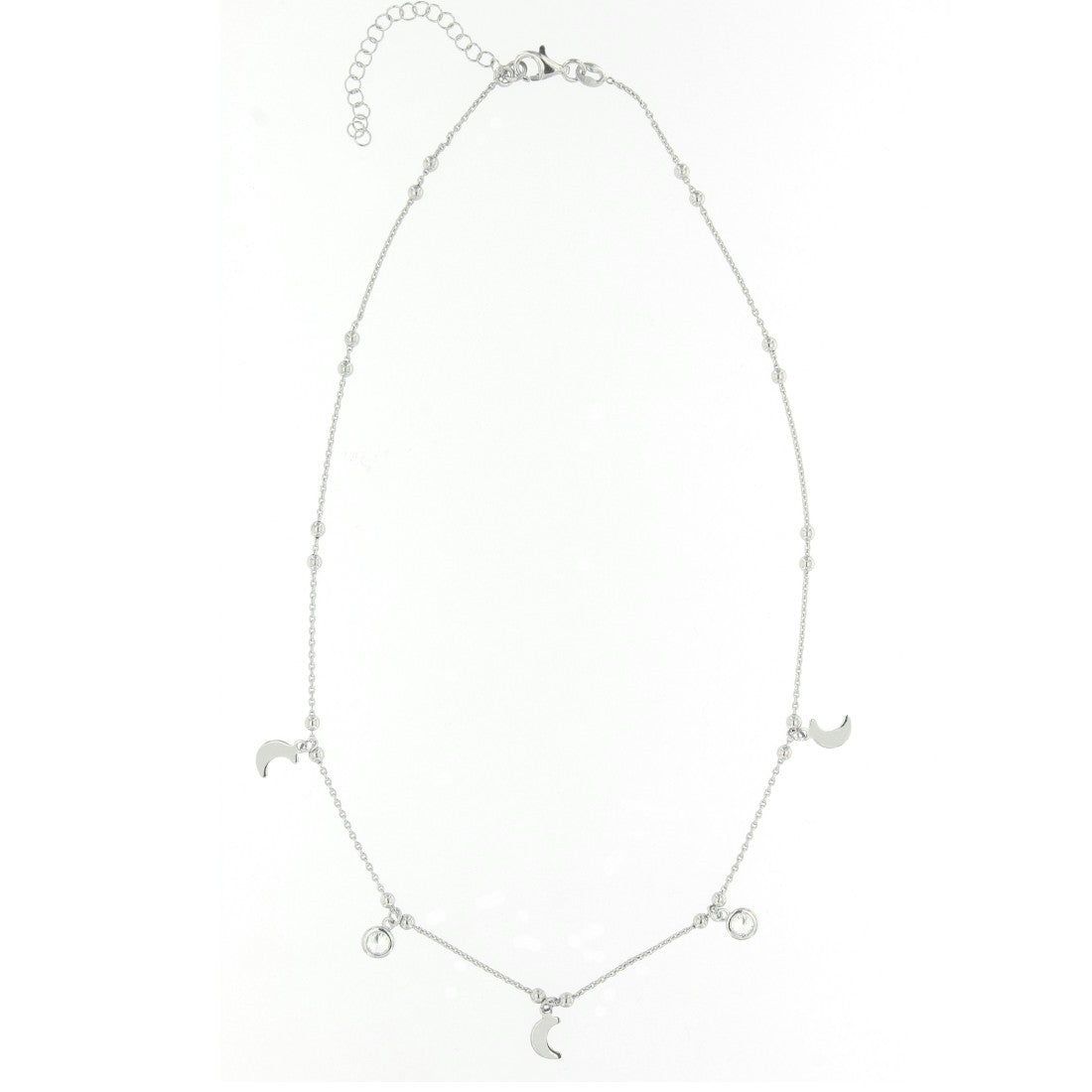 SILVER MOONS NECKLACE WITH CRYSTALS