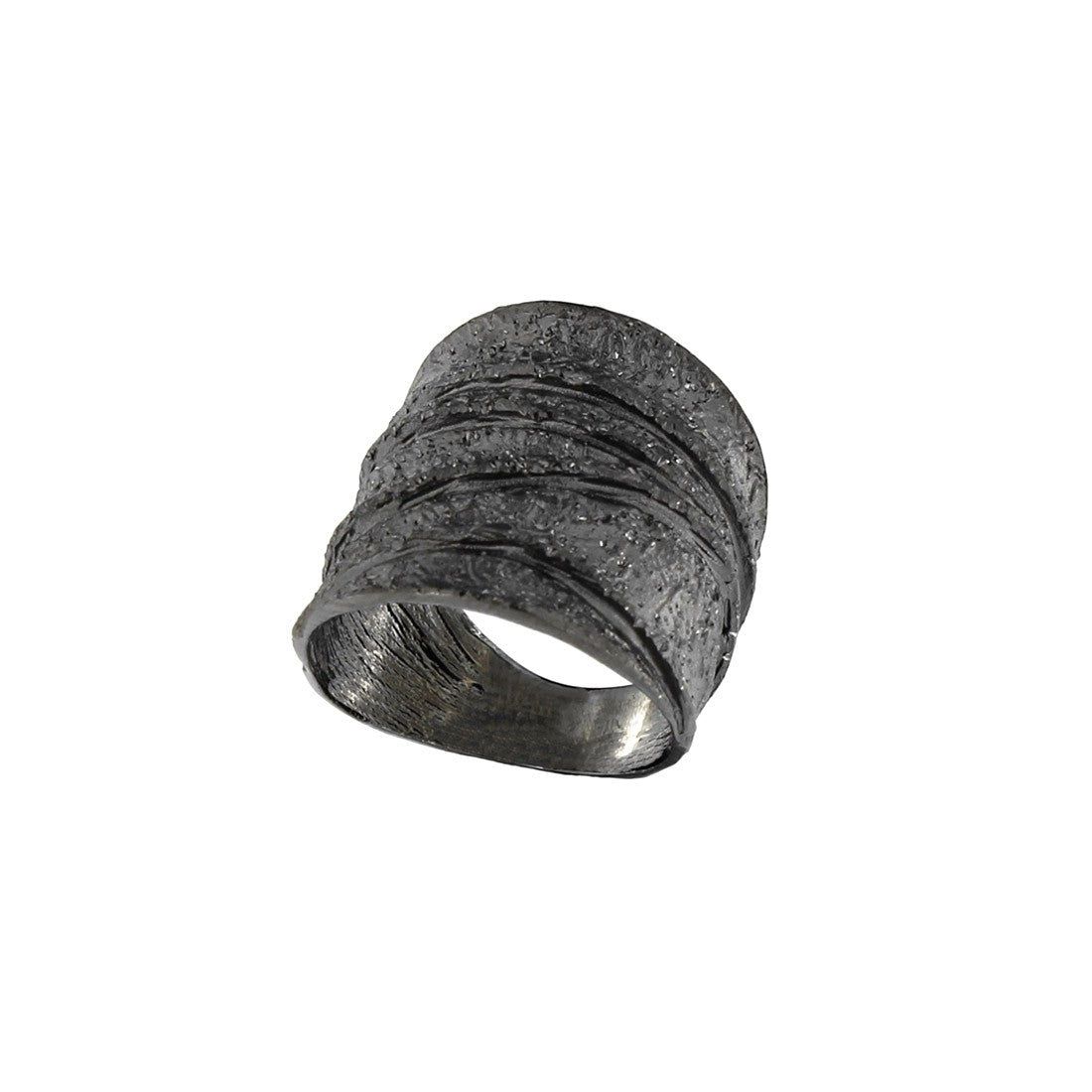 TRACES RING WITH BLACK RHODIUM