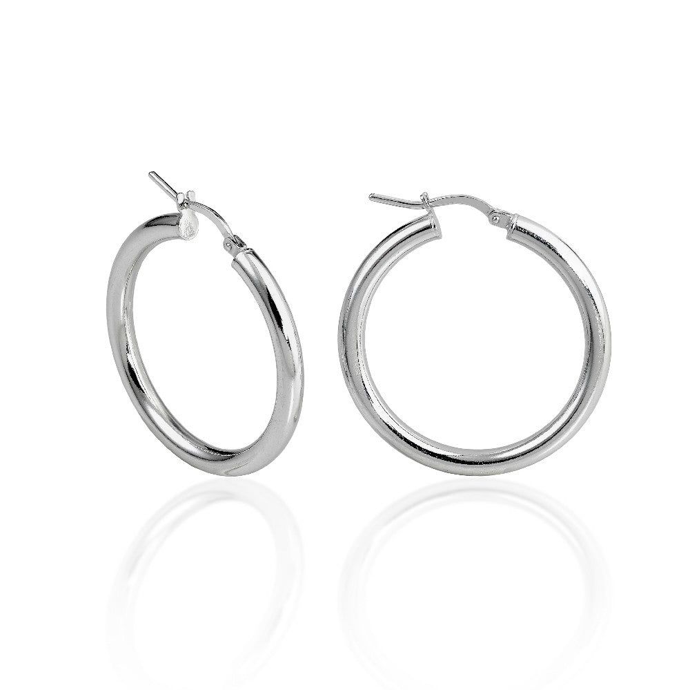 THICK SILVER EARRINGS 30MM.