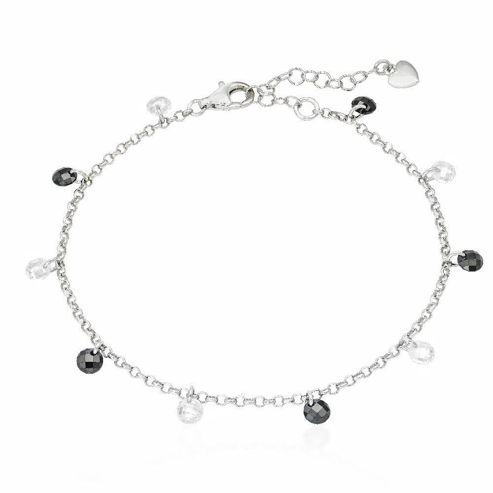 BRACELET WITH BICOLOR FACETED CRYSTALS