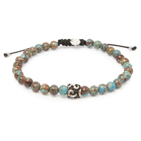 CHRYSOCOLA STONE AND SILVER BRACELET 19CM