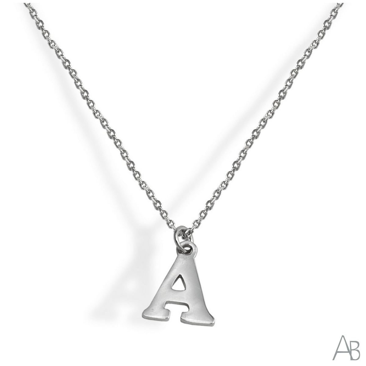 SILVER NECKLACE LETTER A