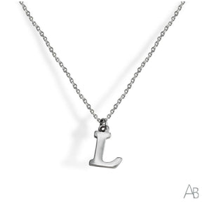 SILVER NECKLACE LETTER L