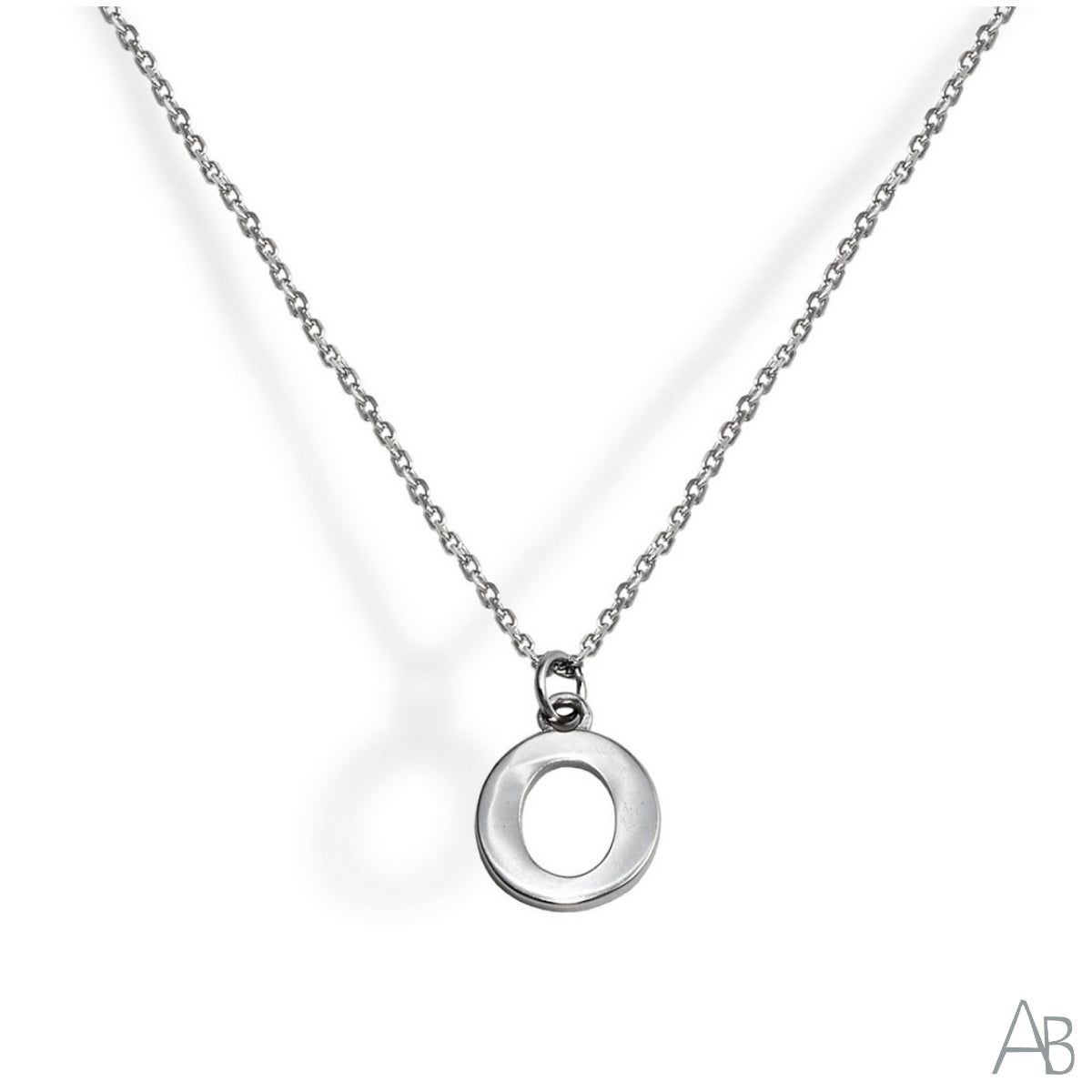 SILVER NECKLACE LETTER O