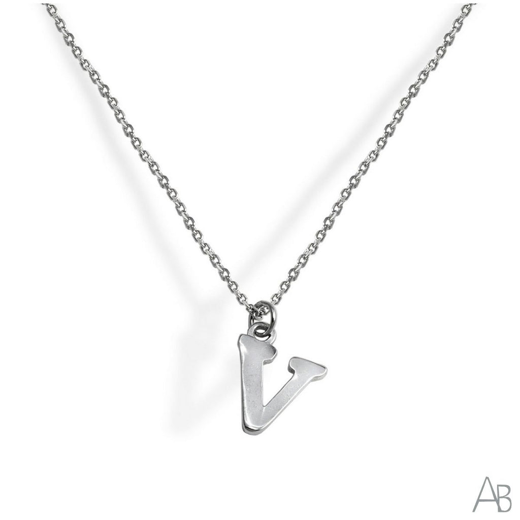 Letter v clearance necklace silver