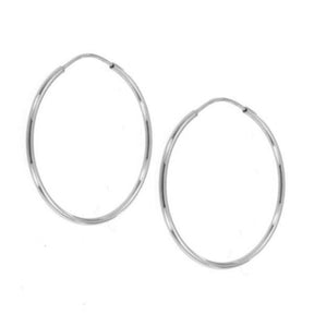 SILVER HOOP EARRINGS 1.5MM SEC. - 40MM.Ø