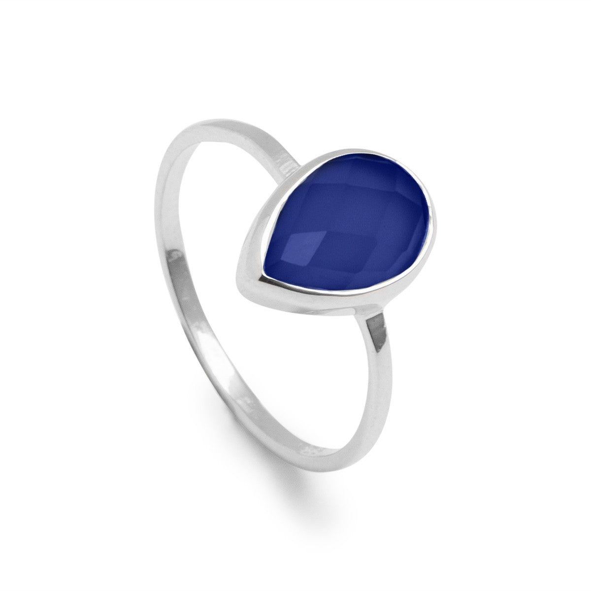 BLUE CHALCEDONY SILVER RING