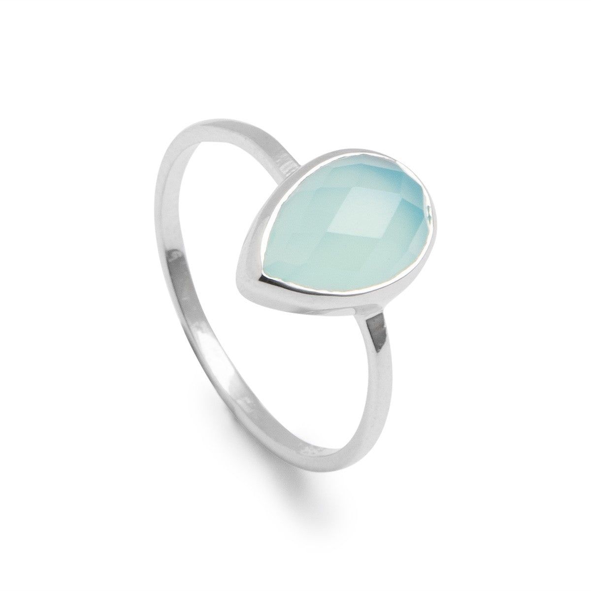 GREEN CHALCEDONY SILVER RING